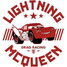 the logo for lightning mcqueen drag racing