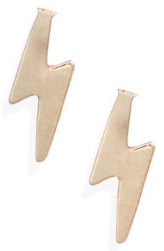 Bring striking shine to your look with dainty lightning-bolt stud earrings designed to be worn in multiple piercings. Post back 14k-gold fill Made in the USA Multiple Piercings, Lightning Bolt, Designer Earrings, Made In The Usa, Gold Filled, Piercings, Jewelry Earrings, Stud Earrings, Yellow Gold