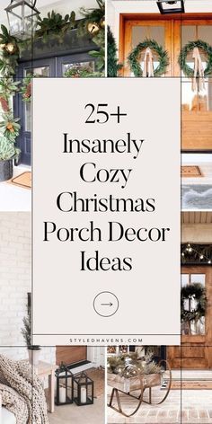 christmas porch decor ideas with text overlay