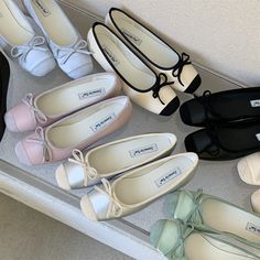 These delicate ballet flats feature a contrasting texture and are adorned with a charming bow Material: Vegan Leather Run small, please review the sizing information Vintage Flats Shoes, Korean Heels, Purple Toes, Vintage Shoes Flats, Ballet Core, Vintage Flats, Bow Decor, Driving Loafers, Bow Flats