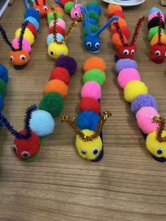 the very colorful caterpillars have eyes on them