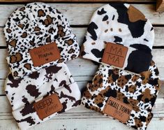 Adult size beanies. Can fit ages 10 and up. 4 different cow print designs to choose from.  Option 1: Has Black cow spots  Option 2: Has black and brown cow spots with more white Option 3: Is more covered in the black and brown spots.  Option 4: Has black and brown spots. Looks more cheetah print at first glance.  Multiple patch designs to choose from: Option 1: Ma/Ma Option 2: Boy Mama  Option 3: Girl Mama Option 4: Mama Tried Option 5: Happy Camper Option 6: Mama x 5 Option 7: Farm Mama Option Carhartt Cow Print, Cow Print Clothes, Cow Print Beanie, Cow Print Decor, Cow Print Stuff, Heifer Please, Cow Outfits, Mama Tried, Casual Country Outfits