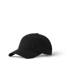 LOUIS VUITTON® - Aerogram Cotton Cap - Black Cap Collection, Cap Men, Louis Vuitton Official, Capsule Collection, Adjustable Belt, Men's Collection, Leather Goods, Baseball Cap, Initials