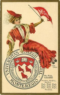 an advertisement for the university of monteerolo, with a woman holding a flag