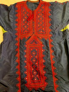 Vintage Balochi Dress - Etsy Turkey Traditional Blue Dress With Geometric Embroidery, Festive Red Bohemian Embroidered Dress, Festive Bohemian Embroidered Red Dress, Traditional Red Tunic Dress, Traditional Dress With Embroidered Neckline For Festivals, Festive Blue Folk Dress, Red Embroidered Tunic Dress, Red Embroidered Dresses For Traditional Ceremonies, Geometric Embroidery Dresses For Festivals