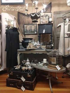 an old fashion store with antique items on display