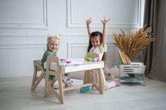 The perfect first set of children's furniture for a preschooler{montessori furniture} A comfortable growing chair and a multifunctional table that grows with your child over the course of six years. This set is specially designed for kids from 1 to 7 years old, suitable for children from 80 to 130 cm tall. MULTIFUNCTIONAL TABLE : - Features a large pull-out drawer for storing kinetic sand, office supplies or toys. - On the back of the table top there is a magnetic coating for drawing with chalk Toddler Table And Chairs Overstock, Toddler Table And Chair Set, Drawing With Chalk, Multifunctional Table, Adjustable Furniture, Children’s Table And Chairs, Kids Desks, Musculoskeletal System, Toddler Table And Chairs