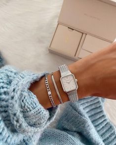 Elegant Watches Women, Silver Watches Women, Sparkle Bracelet, Silver Box, Chic Vintage, Jewelry Inspo, Matching Bracelets