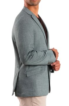 A solid hue distinguishes this woven sport coat that'll make a dapper statement to top off any look. Two-button closure Notched lapels Chest welt pocket; front flap welt pockets 90% polyester, 5% rayon, 5% elastane Dry clean Imported Notch Lapel Sport Coat For Business Meetings In Fall, Single-breasted Sport Coat For Business Casual, Casual Business Blazer With Pressed Crease, Spring Formal Sport Coat With Flat Front, Casual Blazer With Notch Lapel And Pressed Crease, Modern Notch Lapel Sport Coat With Single Button, Modern Single Button Sport Coat With Notch Lapel, Notch Lapel Single Button Sport Coat For Business Casual, Business Casual Notch Lapel Sport Coat With Single Button