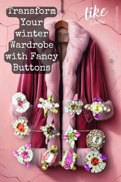 fancy buttons for winter outfits Fancy Buttons, Holiday Glam, Heart Button, Classic Coats, Button Jewelry, Glass Buttons, Diy Style, Vintage Buttons, Cozy Knits