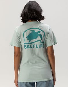 Salt Life Pro Salt Turtle Tee. Graphic Screened On Left Chest And Back. Ribbed Crew Neckline. Short Sleeve. Oversized Fit. 100% Preshrunk Cotton. Machine Wash. Imported.model Is Wearing A Size Small. Model Measurements:height: 5'8" Bust: 32"waist: 25"hips: 36" Green Graphic Tee With Back Print, Wwe T Shirts, Flannel Sweatshirt, Graphic Trends, Southern Shirts, Boys Graphic Tee, Girls Graphic Tee, Salt Life, Girls Blouse