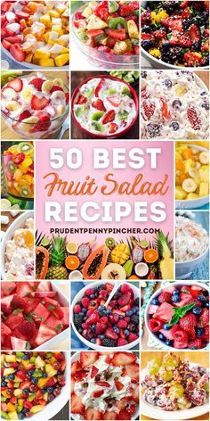 the cover of 50 best fruit salad recipes