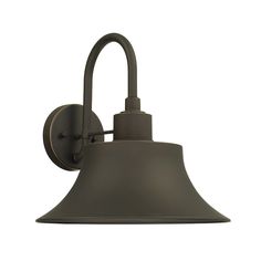 an old fashioned wall light with a large shade on the front and side of it