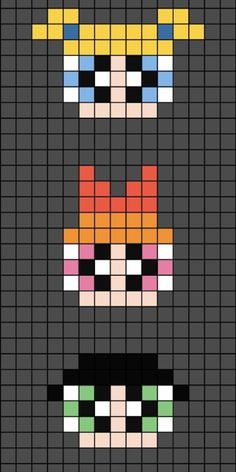 the pixel art is made with different colors and shapes, including an image of a woman's face