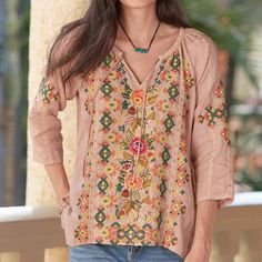 This Soft Cap-Sleeve Peasant-Style 'Chandra' Blouse By Johnny Was Is Embellished With Floral Embroidery. Loose Flowing Boho Fit! Rolled-Edge Neckline. Cotton. Machine Wash. Imported. Size Xs (4), Approx. 26-7/8"L. Brand New With Sundance Tags Pink V-neck Top With Floral Embroidery, Bohemian Embroidered Top For Spring, Embroidered Pink Blouse For Fall, Pink Embroidered Blouse For Fall, Pink Bohemian Style Embroidered Top For Spring, Casual Pink V-neck Embroidered Top, Spring Pink Bohemian Embroidered Top, Pink Long Sleeve Embroidered Top For Spring, Pink V-neck Embroidered Top With Floral Embroidery