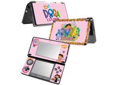 two pink nintendo ds games console cases with dora the explorer game on top and dora the princess