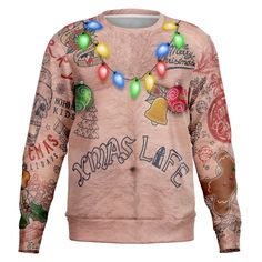 😎 For the fearless festive lovers! A unique sweatshirt that turns heads. Grab the deal,⛄ #UglyChristmasSweaters #ChristmasSweaters #FuglySweaters #ChristmasSales #HolidaySales #HolidayShopping #BlackFriday #CyberMonday #HolidayDeals Ugly Christmas Sweater Pattern, Chest Tattoos, Graphic Sweaters, Comfy Sweatshirt, Life Tattoos, Sweater Pattern, Jumper Sweater, Ugly Sweater, Christmas Sweatshirts