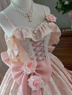 LIZAKOSHT - Japan Pink Lolita Wedding Floor-Length Dress Gorgeous Adult Formal Dress Heavy Industry New Kawaii Prom Dress Pink, Kawaii Prom Dress, Dress Royal Aesthetic, Pink Dress Design, Wedding Dresses Aesthetic, Pink Victorian Dress, Story Clothes, Wedding Floor, Magical Clothes