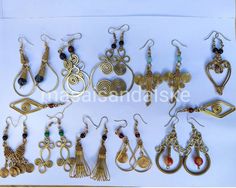 This is a collection of well designed and crafted brass earrings . Each earring has its distinctive design which makes it unique. Some are made with combination of other materials such as bones,horns, traditional beads, cowrie shell and so on. They can be used during wedding , Christmas holidays,official duties . Perfect gifts for loved ones. Handmade Gold Beaded Brass Earrings, Traditional Brass Beaded Earrings For Pierced Ears, Traditional Brass Beaded Earrings, Handmade Copper Beaded Earrings, Unique Gold Brass Beaded Earrings, Bronze Brass Beaded Earrings With Ear Wire, Artisan Handmade Metal Beaded Earrings, Nickel-free Brass Beaded Earrings, Bronze Wire Wrapped Earrings