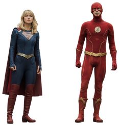 the flash and supergirl costumes are shown side by side