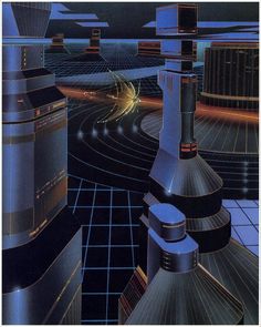 an image of a futuristic city at night