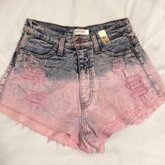 Super Cute Pink Acid Wash Shorts. Brand New Never Worn!!! Pink Cutoff Bottoms For Summer, Pink Jean Shorts For Summer Day Out, Pink High-rise Bottoms For Day Out, Pink Jean Shorts For Day Out In Summer, Pink Booties, Acid Wash Shorts, Pink Shorts, Acid Wash, Cute Pink