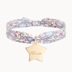 Cute and colorful, make it yours with our Personalized Liberty Star Bracelet. Choose from a range of feminine floral prints and  hand-engrave with your own special message.18K Champagne Gold Plated, 925 Sterling Silver or 18K Rose Gold PlatedCharm:  0.6” x 0.6” Hand-engraved in our Paris workshopSent with love in a complimentary gift boxAny slight variations in lettering depth, spacing and alignment from the examples shown are part of the aesthetic and originality of the piece Star Bracelet, Champagne Gold, Star Charms, Hand Engraving, 18k Rose Gold, Rose Gold Plates, Floral Prints, 925 Sterling Silver, Rose Gold