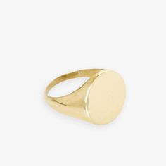 Poppy Brass Flat Round Signet Ring 18k Gold Luxury Gold Brass Signet Ring, Luxury Gold Round Signet Ring, Luxury Modern Signet Ring, Luxury Brass Round Signet Ring, Modern Luxury Gold Signet Ring, Luxury Classic Round Signet Ring, Sequin Bracelet, Sequin Accessories, Beaded Hat Bands