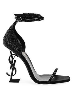 Ysl Heels, Ysl Shoes, Embellished Sandals, Girly Shoes, Saint Laurent Shoes, Leather High Heels, Fashion High Heels