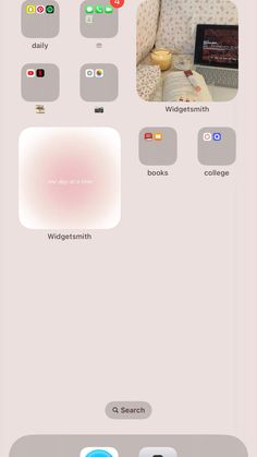 an iphone screen with several different icons on it, including a laptop and other items