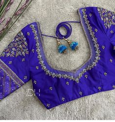 Green Blouse Designs, Maggam Blouses, Aari Design