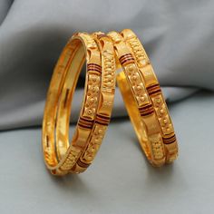 Discover the allure of Handmade Gold Jewelry at https://morvijewels.etsy.com/   Get a dazzling 25% off on all our 22k and 18k gold pieces. Don't miss out on this limited-time offer. Shop now and embrace the radiance of gold! Beautiful yellow gold handmade bangle bracelet, vintage design jewelry Metal - Real Yellow Gold  Gold Purity- 22 karat yellow Gold Length- 6.1 cm inner diameter all size are available Width - 0.6 cm Weight - 45.78 grams approx (4 pcs ) Click here  https://morvijewels.etsy.com/    to get more discount and offers Happy to take wholesale bulk orders. Gold Plated Bangle Bracelets For Marriage, Gold Plated Bangle For Marriage, 22k Gold Dual-tone Jewelry For Wedding, Gold Dual-tone Jewelry For Wedding, Gold Dual-tone Wedding Jewelry, Dual-tone Gold Wedding Jewelry, Dual-tone 22k Gold Wedding Jewelry, Yellow Gold Meenakari Bracelets For Wedding, 22k Gold Meenakari Bracelets For Wedding