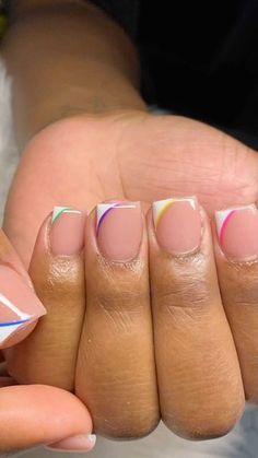 TheShortNailDealer 💅♠️🃏 on Instagram: "We still doing colors ? Let me know . #tiktok #browardhairstylists #broward #atlnailtech #naildesign #nailinspo #shortnails #miaminails #réel" Overlay With Design Nails, Short Nails Different Colors, Colored Short Nails, Short Easy Nail Designs, Overlay Nail Designs, Short Fruit Nails, Very Short Nails Design, Overlay Nail Ideas, Cute Nail Ideas Short