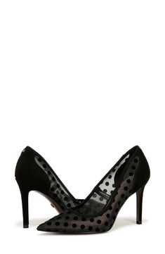 An embellished mesh upper brings modern elegance to a soirée-ready pump framed by a pointy toe and tapered heel. 3 3/4" heel Synthetic and textile upper and lining/rubber sole Imported Modern Elegance, Black Mesh, Sam Edelman, Women's Pumps, Rubber Sole, Size 10, Nordstrom, Pumps, Bring It On