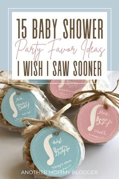 baby shower party favors with tags on them