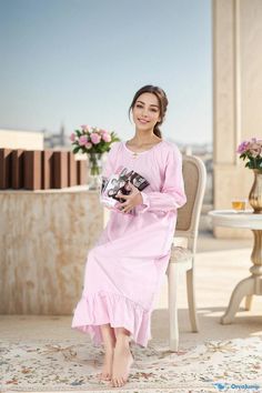 Orcajump - Premium Comfortable Palace Style Princess Sleepwear Dress, Long-Sleeved and Plus-Size, made with High-Quality Cotton for Ultimate Relaxation at Home. Pink Long Sleeve Feminine Dress, Spring Long Sleeve Nightgown For Loungewear, Feminine Long Sleeve Spring Sleepwear, Spring Feminine Long Sleeve Sleepwear, Long Sleeve Cotton Nightgown, Long Sleeve Ruffled Nightgown, Feminine Long Sleeve Sleepwear With Ruffles, Feminine Long Sleeve Ruffled Sleepwear, Long Sleeve Ruffled Nightgown For Loungewear