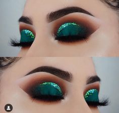 Thanksgiving Eye Makeup, Green Eyeshadow Looks, Fall Eyeshadow Looks, Fall Eyeshadow, Fall Green, Face Art Makeup, Eye Makeup Techniques