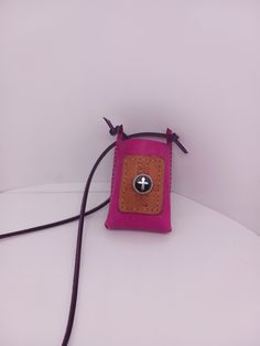 Handmade Embossed Pink Leather Amulet Prayer Box Necklace with Cross Burgundy Color Dress, Necklace With Cross, The Color Purple, Box Necklace, Prayer Box, Metal Cross, Leather Box, Necklace Box, Cross Charms