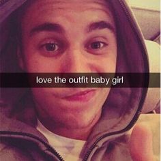 a man in a hoodie with the words love the outfit baby girl