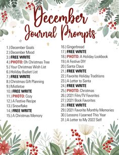 Winter Journal Prompts, Digital Journal Pages, December Bullet Journal, Monthly Journal, Handmade Journals Diy