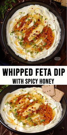 whiped feta dip with spicy honey