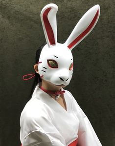 Rabbit Mask White Gothic Cosplay Unisex FRP Festival Halloween JPN Artist | eBay Bunny Makeup, Alice In Wonderland Rabbit, Alice Fox, Crow Mask, Rabbit Mask, Gothic Cosplay, White Gothic, Mask White, Bunny Mask