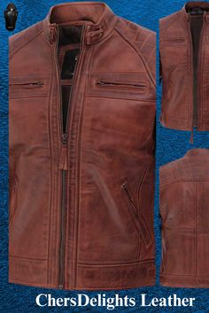 Embrace rugged style with our distressed brown cafe racer jacket from ChersDelights Leather. Made by artisans with over 50 years of fashion expertise. Mens Leather Shirt, Brown Cafe, Fall Leather, Distressed Leather Jacket, Jacket Ideas, Mens Leather Clothing, Cafe Racer Jacket, Leather Outfits, Winter Wardrobe Essentials