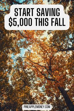 trees with the words start saving $ 5, 000 this fall