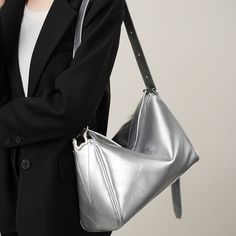 Free U.S. shipping. Style:  , color:Silver, suite for season：Spring, Summer, Autumn, Winter ，Engagement, Formal Event, Going out, Work, Material Genuine Leather, Silver Metallic Soft Leather Zip Totes Wide Strap Crossbody Handbags Silver Leather Shoulder Bag For Party, Chic Silver Shoulder Bag, Trendy Silver Leather Bag, Formal Silver Shoulder Bag, Silver Large Capacity Shoulder Bag For Evening, Silver Large Capacity Shoulder Bag For Party, Silver Evening Shoulder Bag With Large Capacity, Elegant Silver Bag With Large Capacity, Modern Silver Leather Bag