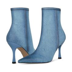 Steve Madden Brecken Denim Fabric Heeled Ankle Boots - New In Box Stay Ahead Of The Time And Trend Wearing The Stylish Ankle-High Steve Madden Brecken Boots. This Classic Pair Features A Pointed Toe Silhouette With Chic Kitten Heels And Side Zippered Closure. Heel Height: 2 14 In Sock Ankle Boots, Fringe Ankle Boots, Madden Boots, Western Style Boots, Steve Madden Boots, Fringe Boots, Black Ankle Booties, White Boots, Shoe Dazzle