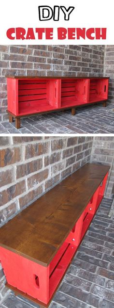 this is an easy diy crate bench made from pallets