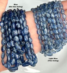 7 Strand Light Blue KYANITE Smooth Oval Gemstone Beads 6-9.5mm, Blue Sapphire Navy Ovals Round Beads - Etsy Blue Natural Stone Oval Beads, Blue Oval Natural Stone Beads, Blue Oval Gemstone Beads, Blue Kyanite, Round Beads, Blue Sapphire, Gemstone Beads, Brooklyn, Beauty Book