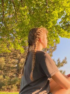 Blonde Braids Aesthetic, Braid Hair Aesthetic, French Braids Aesthetic, Girl With Dirty Blonde Hair, Dirty Blonde Hair Aesthetic, Dirty Blonde Aesthetic, Dirty Blonde Braids, Strawberry Blonde Braids, Folklore Triangle