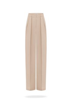 WIDE BEIGE TROUSERS – ANNAFOXY Chic Beige Wide-leg Dress Pants, Chic Beige Wide Leg Dress Pants, Chic Beige Wide Leg Pants For Formal Occasions, Elegant Beige Wide-leg Dress Pants, Elegant Beige Wide-leg Pants, Beige Formal Pantsuit With Straight Pants, Beige Straight Pantsuit For Formal Occasions, Formal Beige Pantsuit With Straight Pants, Chic Cream Wide Leg Full-length Pants